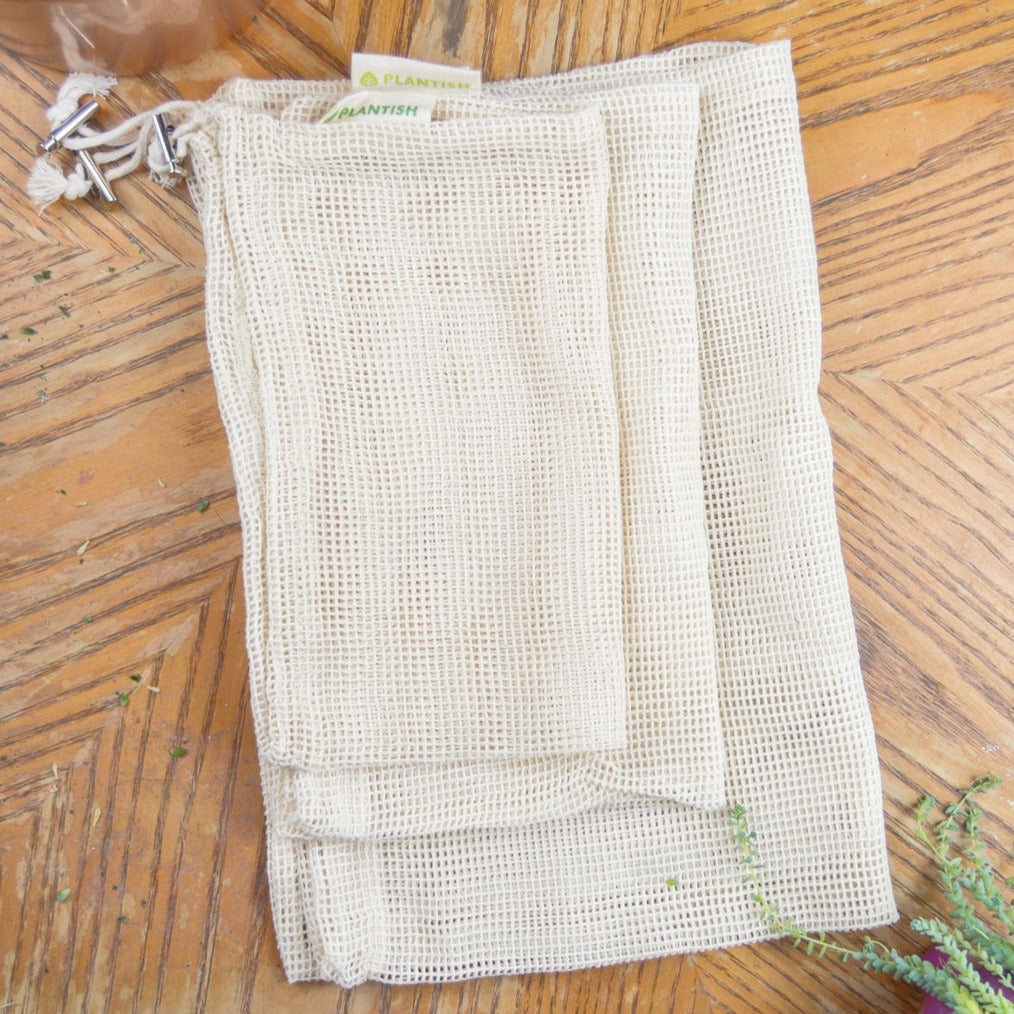 Organic Cotton Produce Bags - Set of 3