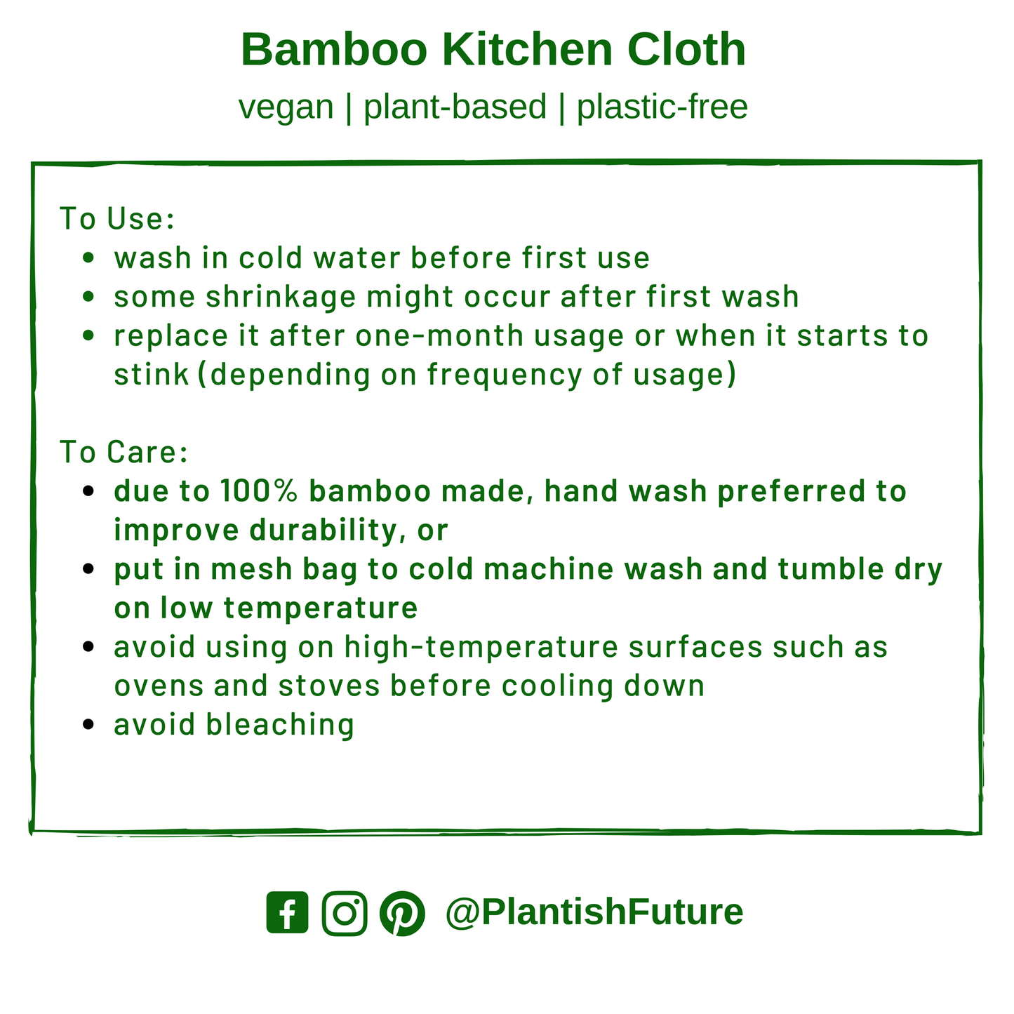 Set of 3 Bamboo Kitchen Cloths