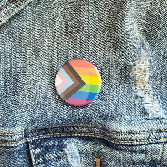 "Pride Progress Flag" Pinback Button